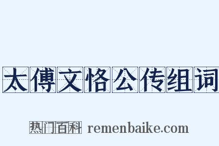 太傅文恪公传组词是什么意思的图片